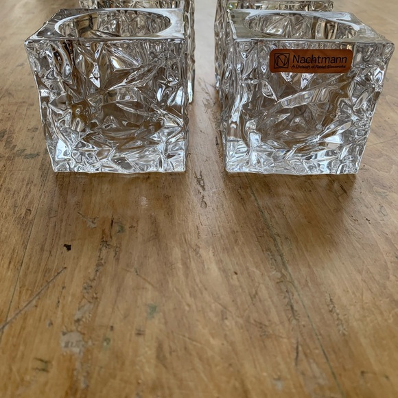 Set of 4 Nachtmann Crystal Glass Ice Cube Votive - Picture 3 of 7
